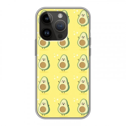 Дизайнерский силиконовый чехол для Iphone 14 Pro Веселое авокадо