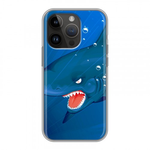 Дизайнерский силиконовый чехол для Iphone 14 Pro Акулы
