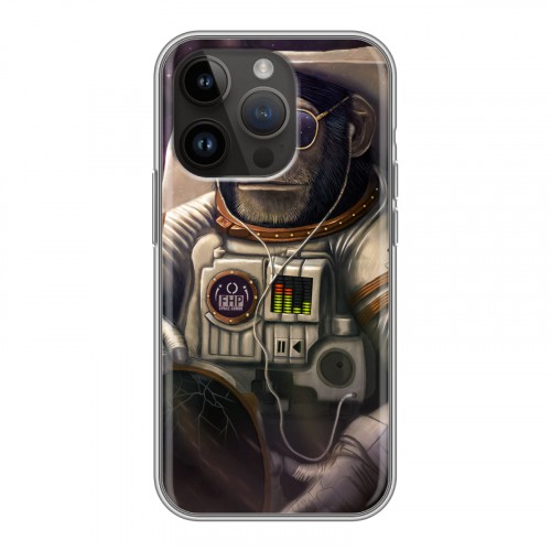 Дизайнерский силиконовый чехол для Iphone 14 Pro Космонавт