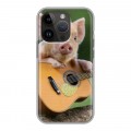 Дизайнерский силиконовый чехол для Iphone 14 Pro Свинки