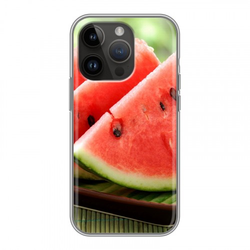 Дизайнерский силиконовый чехол для Iphone 14 Pro Арбузы