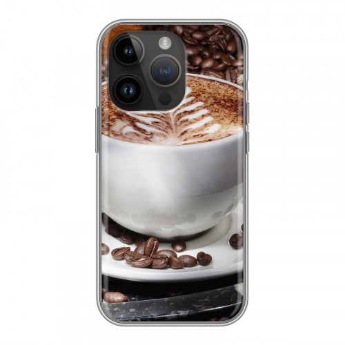 Дизайнерский силиконовый чехол для Iphone 14 Pro Кофе напиток