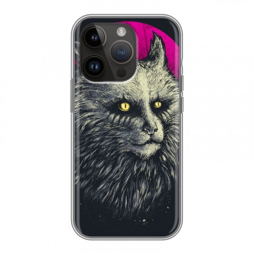Дизайнерский силиконовый чехол для Iphone 14 Pro Мистические кошки