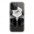 Полупрозрачный дизайнерский силиконовый с усиленными углами чехол для Iphone 14 Pro Max Мистика и дизайн