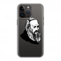Дизайнерский силиконовый с усиленными углами чехол для Iphone 14 Pro Max Прозрачные русские писатели