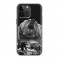 Дизайнерский пластиковый чехол для Iphone 14 Pro Max Схватка медведей