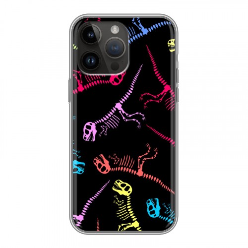 Дизайнерский силиконовый чехол для Iphone 14 Pro Max Узоры динозавров