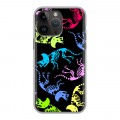 Дизайнерский силиконовый чехол для Iphone 14 Pro Max Узоры динозавров