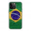 Дизайнерский силиконовый чехол для Iphone 14 Pro Max Флаг Бразилии