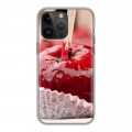 Дизайнерский силиконовый с усиленными углами чехол для Iphone 14 Pro Max Вишня