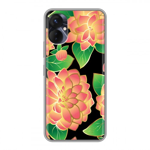 Дизайнерский силиконовый с усиленными углами чехол для Tecno Spark 9 Pro Люксовые цветы