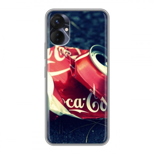 Дизайнерский силиконовый с усиленными углами чехол для Tecno Spark 9 Pro Coca-cola