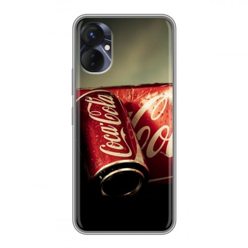 Дизайнерский силиконовый с усиленными углами чехол для Tecno Spark 9 Pro Coca-cola