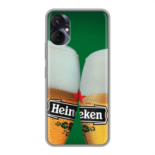 Дизайнерский силиконовый с усиленными углами чехол для Tecno Spark 9 Pro Heineken