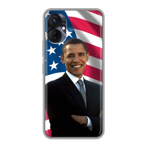 Дизайнерский силиконовый с усиленными углами чехол для Tecno Spark 9 Pro Барак Обама