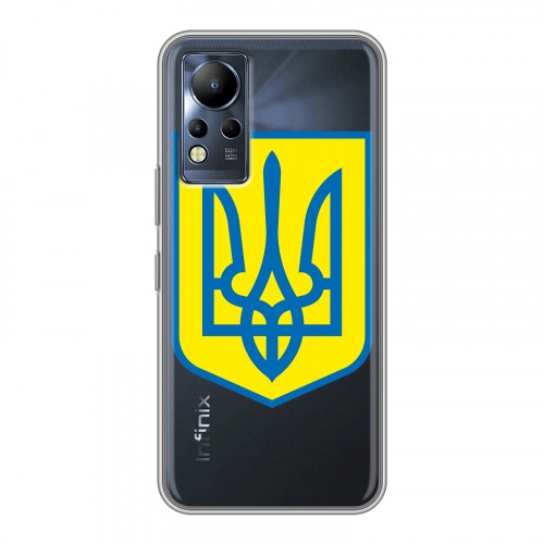 Полупрозрачный дизайнерский силиконовый чехол для Infinix Note 12 Флаг Украины