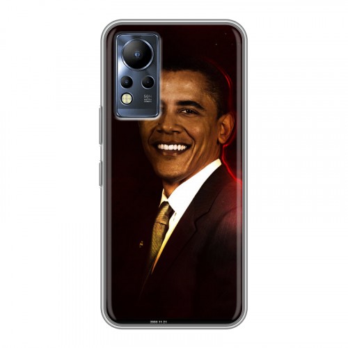 Дизайнерский силиконовый с усиленными углами чехол для Infinix Note 12 Барак Обама