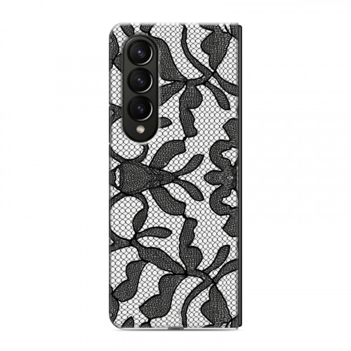 Дизайнерский пластиковый чехол для Samsung Galaxy Z Fold 4 Черные кружева