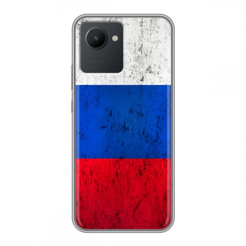 Дизайнерский силиконовый чехол для Realme C30 Российский флаг
