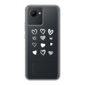 Полупрозрачный дизайнерский силиконовый с усиленными углами чехол для Realme C30 Прозрачные сердечки