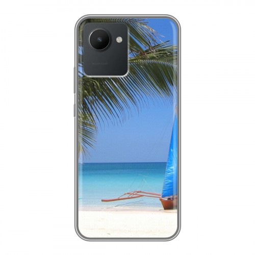 Дизайнерский силиконовый с усиленными углами чехол для Realme C30 пляж