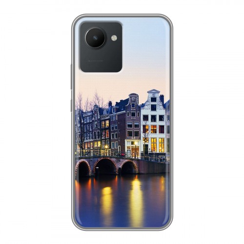 Дизайнерский силиконовый с усиленными углами чехол для Realme C30 амстердам