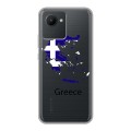 Полупрозрачный дизайнерский пластиковый чехол для Realme C30 флаг греции