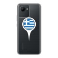 Полупрозрачный дизайнерский пластиковый чехол для Realme C30 флаг греции