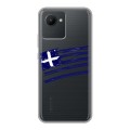 Полупрозрачный дизайнерский силиконовый с усиленными углами чехол для Realme C30 флаг греции
