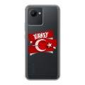 Полупрозрачный дизайнерский силиконовый с усиленными углами чехол для Realme C30 Флаг Турции