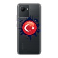 Полупрозрачный дизайнерский пластиковый чехол для Realme C30 Флаг Турции
