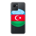 Полупрозрачный дизайнерский пластиковый чехол для Realme C30 Флаг Азербайджана