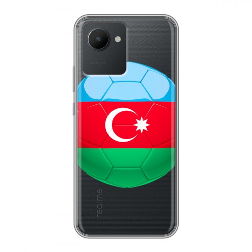 Полупрозрачный дизайнерский пластиковый чехол для Realme C30 Флаг Азербайджана