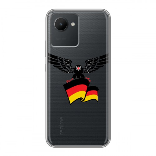Полупрозрачный дизайнерский пластиковый чехол для Realme C30 Флаг Германии