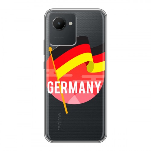 Полупрозрачный дизайнерский пластиковый чехол для Realme C30 Флаг Германии