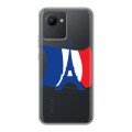 Полупрозрачный дизайнерский пластиковый чехол для Realme C30 Флаг Франции