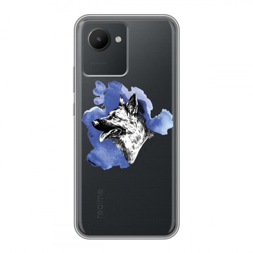 Полупрозрачный дизайнерский пластиковый чехол для Realme C30 Прозрачные собаки
