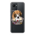 Полупрозрачный дизайнерский силиконовый чехол для Realme C30 Прозрачные собаки
