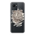 Дизайнерский силиконовый чехол для Realme C30 Прозрачные леопарды