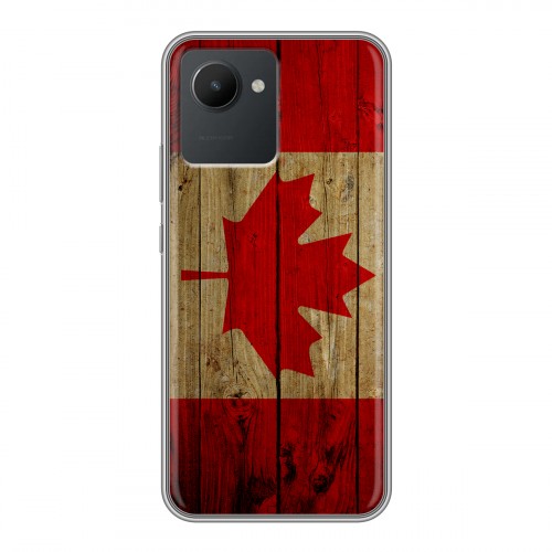 Дизайнерский силиконовый чехол для Realme C30 Флаг Канады
