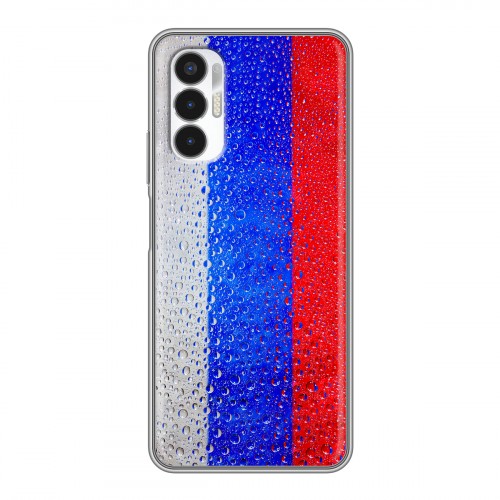 Дизайнерский силиконовый с усиленными углами чехол для Tecno Pova 3 Российский флаг