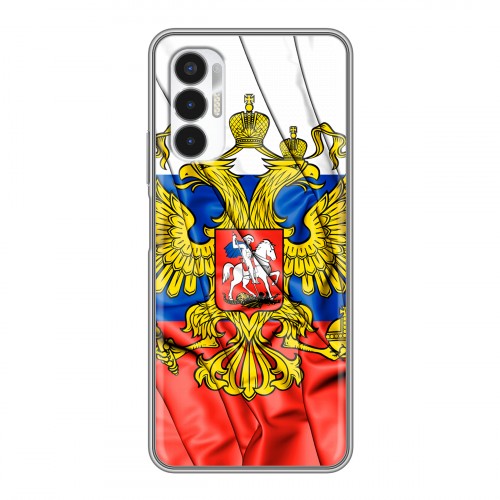 Дизайнерский силиконовый чехол для Tecno Pova 3 Российский флаг