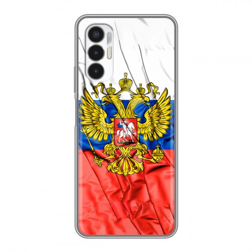 Дизайнерский силиконовый чехол для Tecno Pova 3 Российский флаг