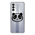 Полупрозрачный дизайнерский силиконовый чехол для Tecno Pova 3 Прозрачные панды - смайлики