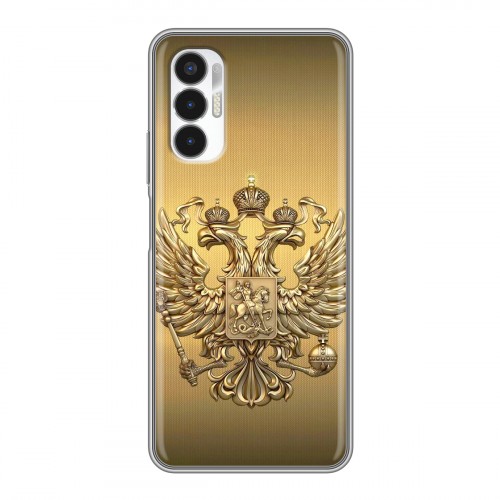Дизайнерский силиконовый чехол для Tecno Pova 3 Флаг и герб России