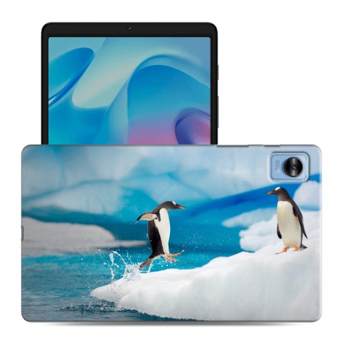 Дизайнерский силиконовый с усиленными углами чехол для Realme Pad Mini Пингвины