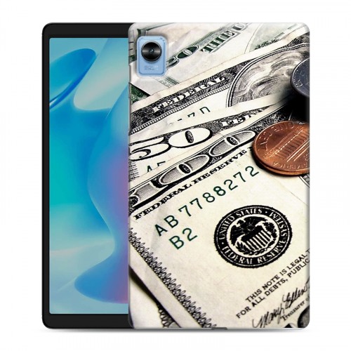 Дизайнерский силиконовый с усиленными углами чехол для Realme Pad Mini Текстуры денег