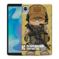 Дизайнерский силиконовый с усиленными углами чехол для Realme Pad Mini Армейцы мультяшки