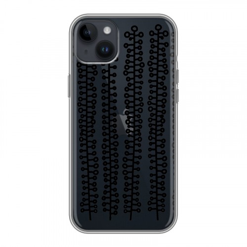 Полупрозрачный дизайнерский пластиковый чехол для Iphone 14 Plus Абстракции