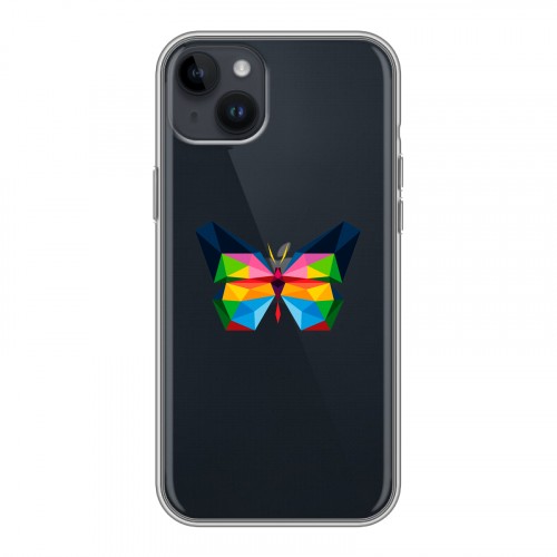 Полупрозрачный дизайнерский пластиковый чехол для Iphone 14 Plus прозрачные Бабочки 